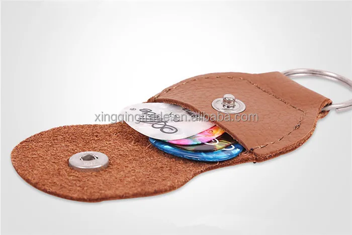 PU Leather Key Chain Guitar Picks Holder bag soft Case