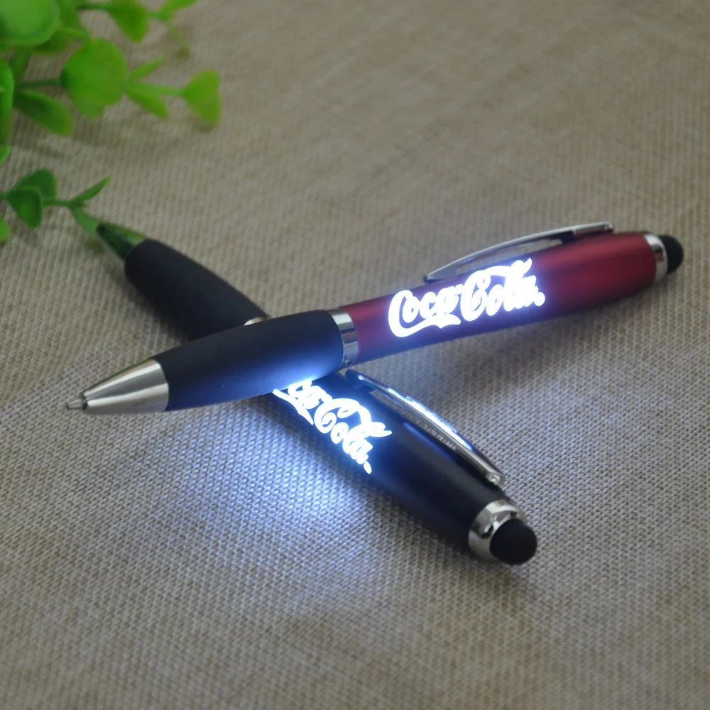 Hot Sales Stationery 3 in 1 Promotional Pen with Led Light Logo and Stylus