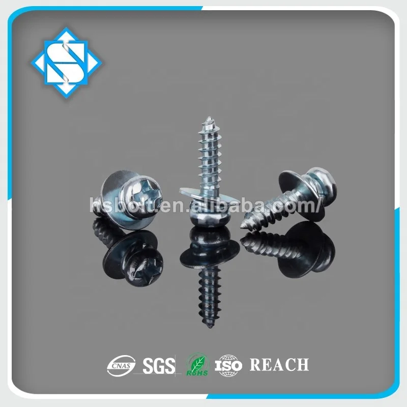 Pan Head Carbon Steel Combination Screws GB/T9074.4-1988 With Spring Lock Washer