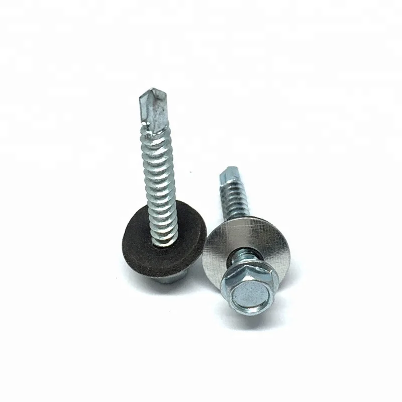 DIN7504 6.3x65mm Taiwan Hex Head Self Drilling Screw With Rubber Washer