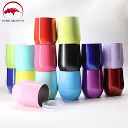 Custom Stainless Steel Stemless 12oz Wine Tumblers with Lid and Straw Vacuum Insulated 12 oz Wine Cups