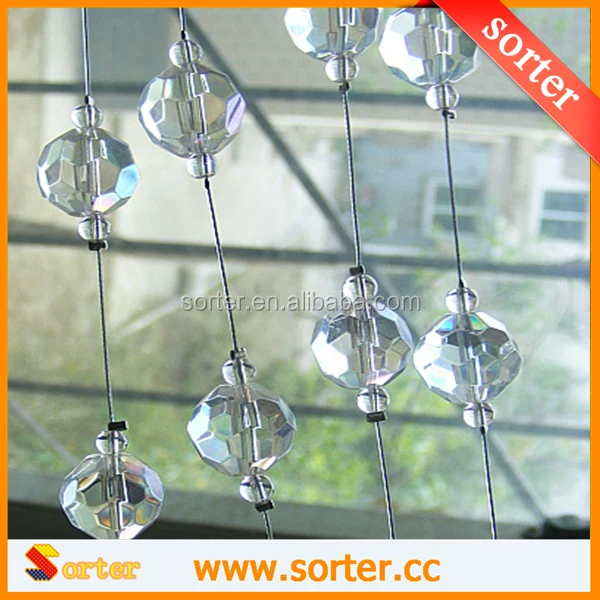 Crystal Round Beaded Strand Curtain partition for Room Divider Blinds