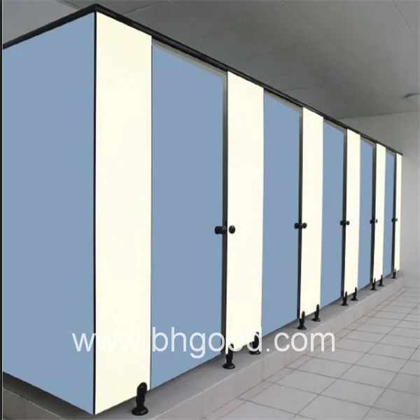 HPL Office Restroom Partition Cubicle, Compact Laminate Restroom Stalls