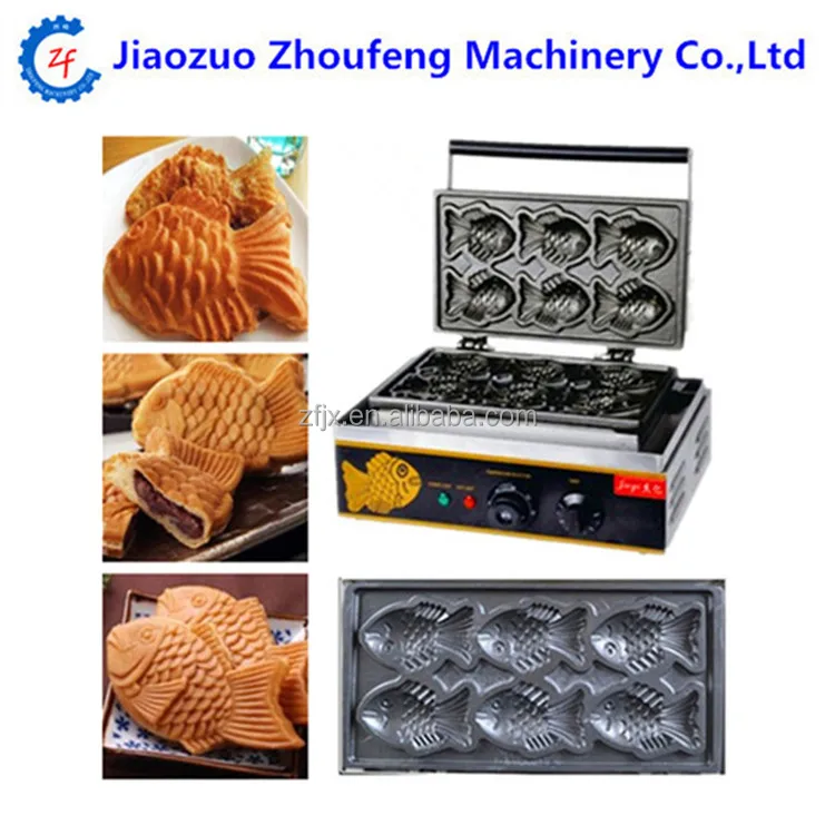 Commercial Korean snack fish cake machine Taiyaki oven grill fish shape cake waffle maker