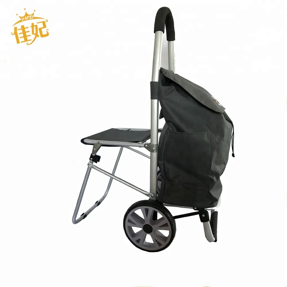 made in china Aluminum tube shopping cart with chair