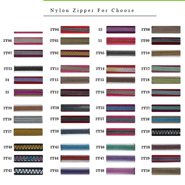 Customized Size Auto Lock Open End Garment Reflective Teeth Nylon Tape Zip Zipper