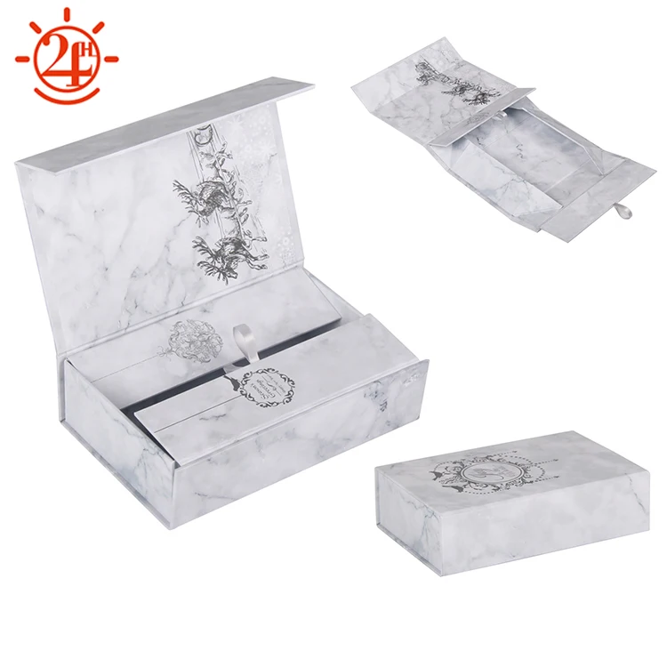 China makers customized luxury marble color magnetic foldable cardboard gift boxes