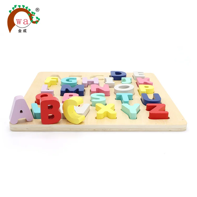 Colorful intelligence alphabet wooden jigsaw puzzle