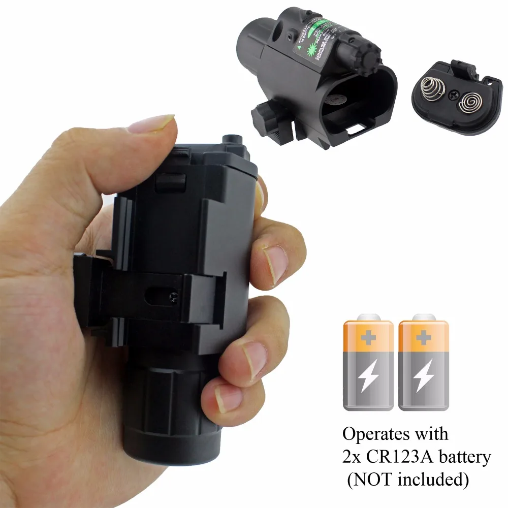 2 in 1Tactical  Green Laser Sight With 20mm Rail ar15 laser flashlight combo for Pistol