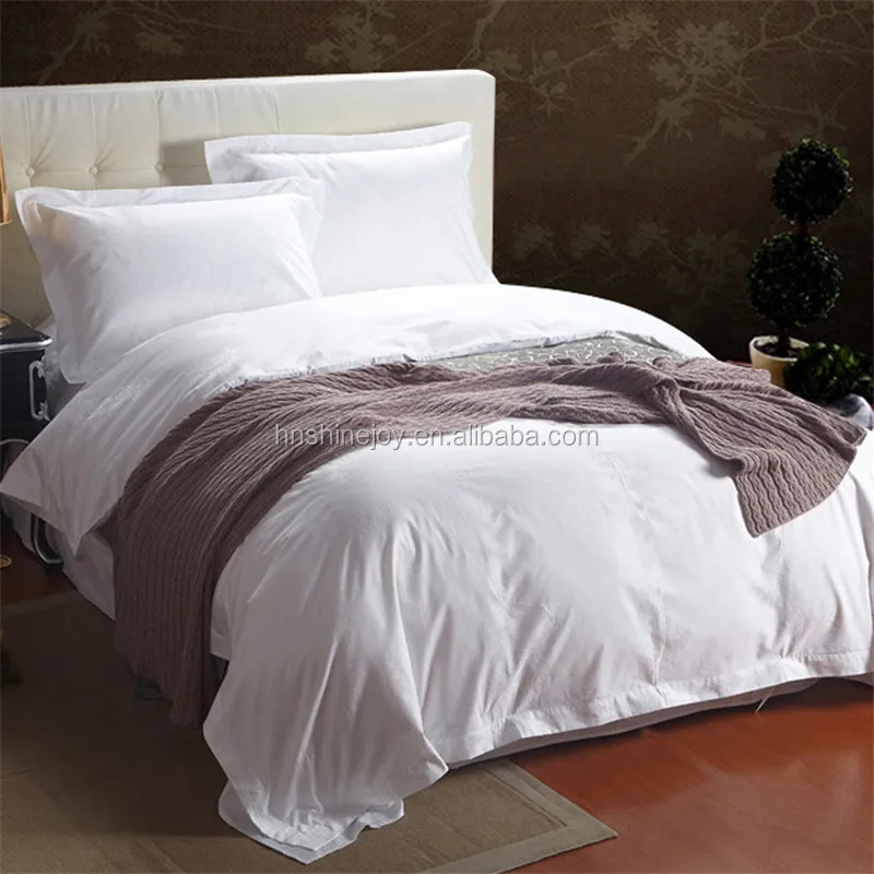 
Alibaba supplier King size 60s 330T white bed linen 100% cotton satin stripe plain hotel bed sheet 