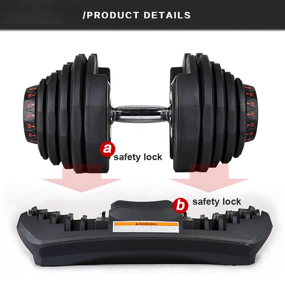 Hot selling Weight Lifting Fitness Automatic 40kg dumbbell adjustable set For Gym Training