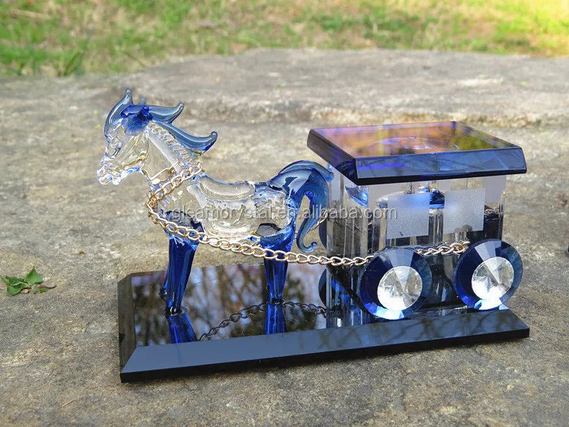 Gleam Factory handmade Royal Crystal glass carriage crystal gifts crystal horse carriage for gifts