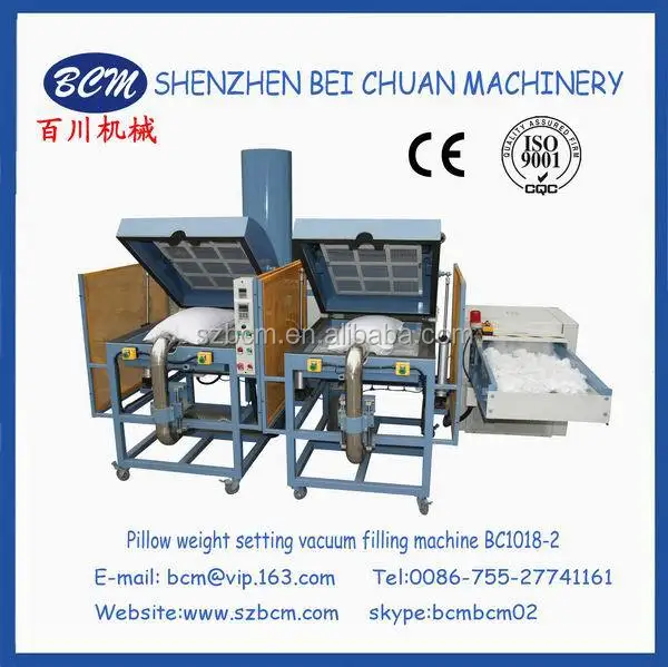 Best filling surface pillow vacuum filling line BC1018-2