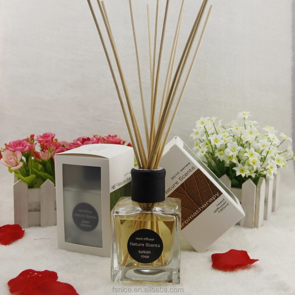 hot sale good quality 190ml decorative glass bottle rattan reed diffuser for office