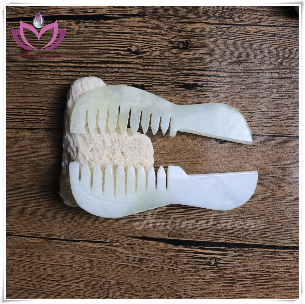 wholesale chinese medicine apparatus natural jade comb guasha Therapy head Massage tool