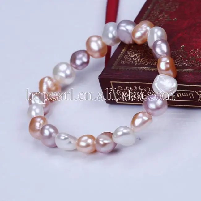 Wholesale jewelry real natural pearl colorful baroque pearl bracelet jewelry