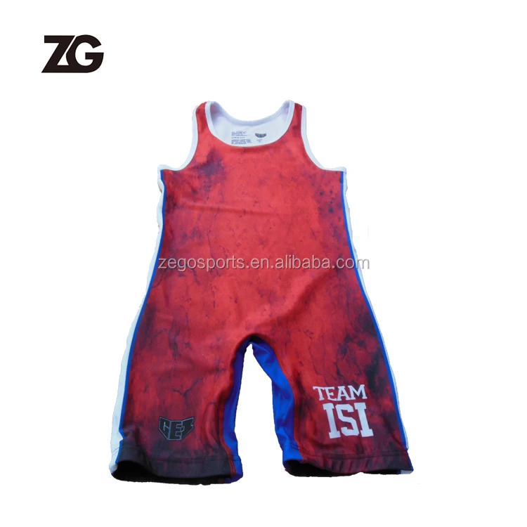 ZEGO SPORTS 100% Polyester Sublimation Wrestling Singlets Maker
