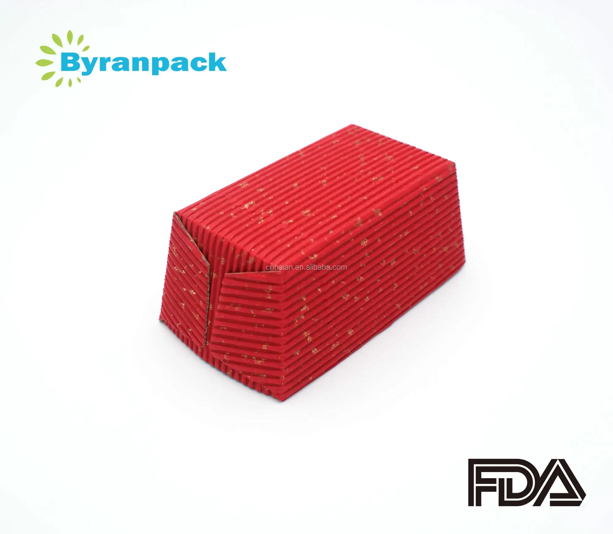 Red rectangle ripple wall corrugated paper baking cup cupcake liners