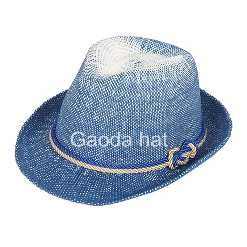 blue fedora wholesale 2 tone hats men and women