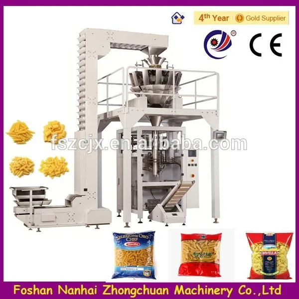 automatic pasta mold filling packaging machine with multi-head scales