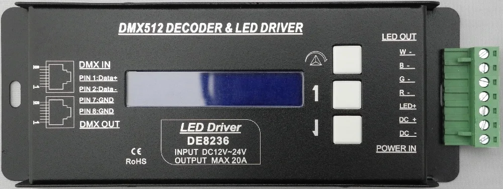 RGBW DMX decoder & led driver DE8236