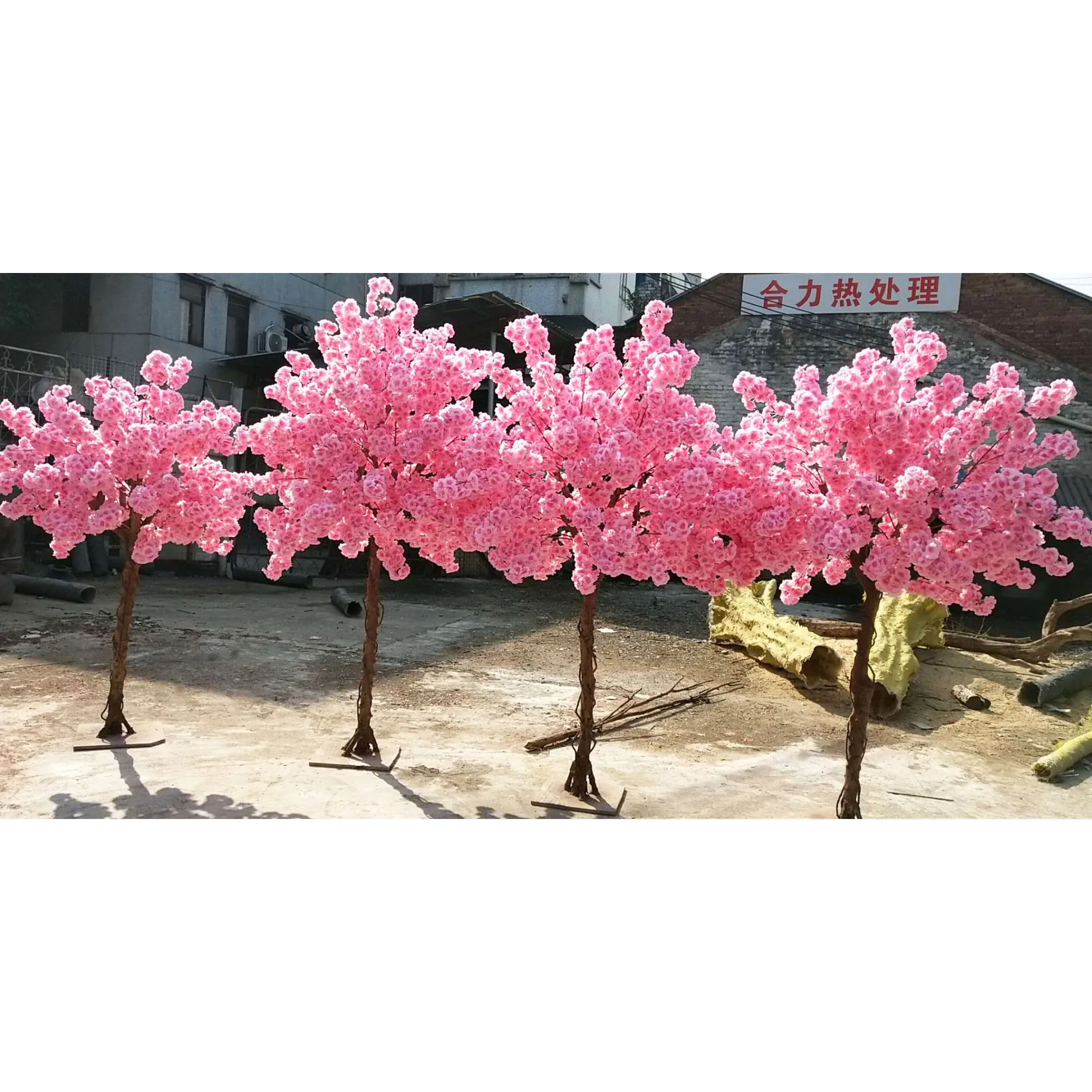 2023 Products Outdoor Pink Artificial Blossom Plastic Tree Indoor Flower Trees