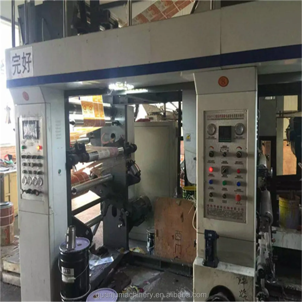 Used 800mm width 8 color PLC 7 motors control Rotogravure Printing Machine