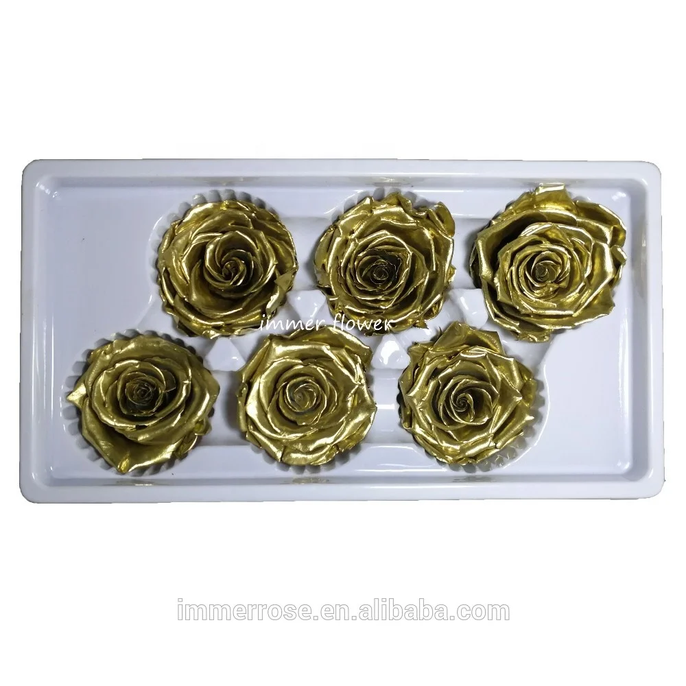 Beautiful gold and silver rosese preserved flower for holiday
