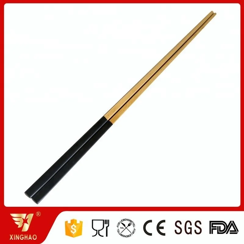 Korean Style High Mirror Polish Black Gold Stainless Steel Chopsticks for Wedding Gift