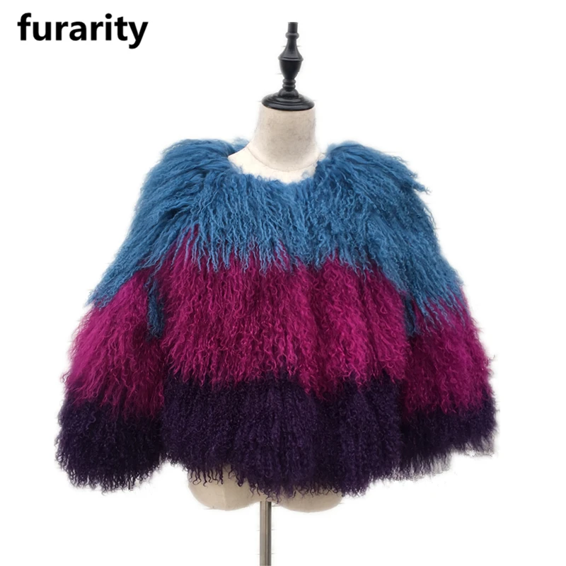 Coats Lamb Fur SF0279 China Factory Wholesale Warm and Fuzzy Mongolian for Women Jackets Fur Shell Autumn and Winter Plastic Bag