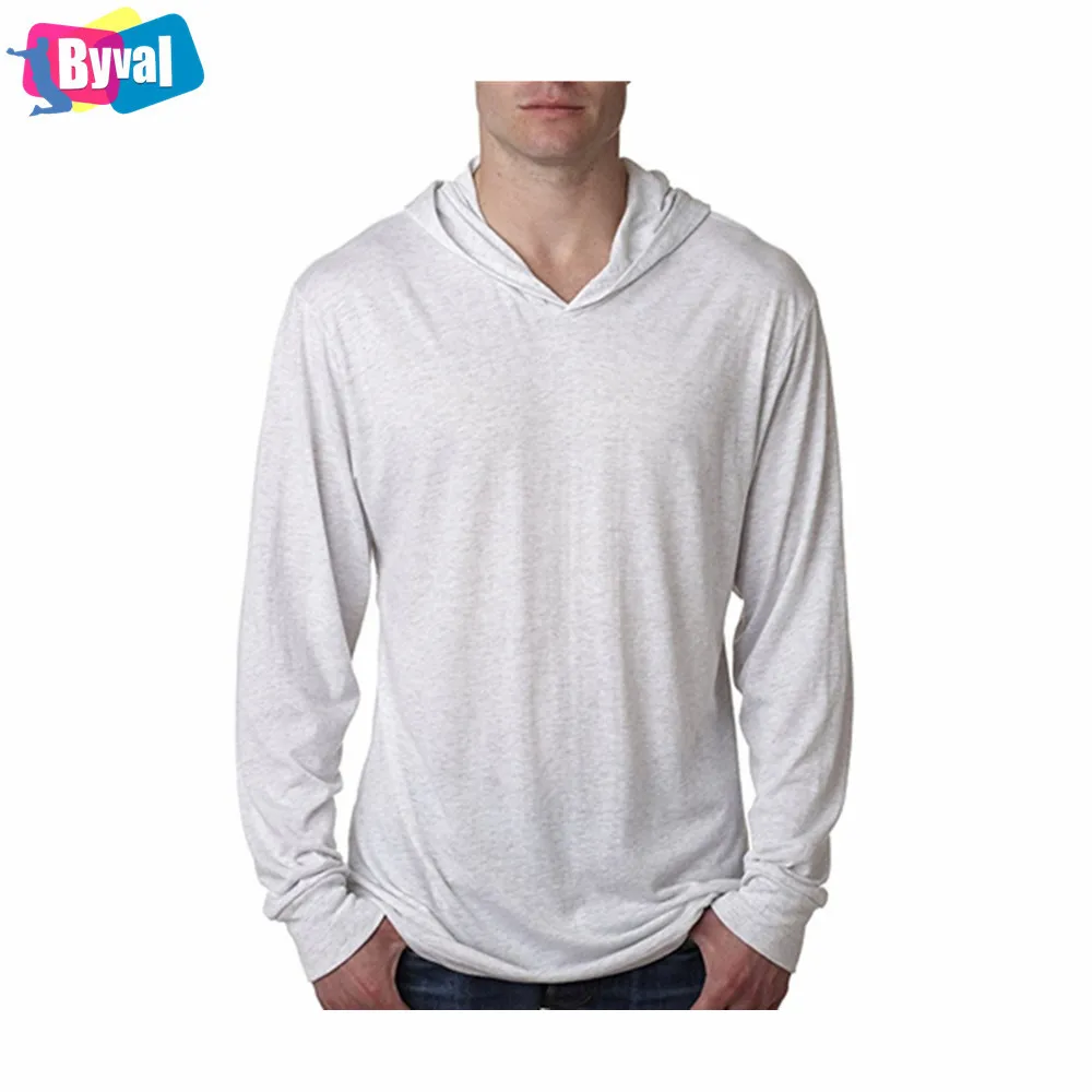 Mens Long Sleeve Plain Blank Tshirt Cotton T Shirt Custom Single Jersey Hooded T-Shirt OEM in Bulk Low Price for Men Women