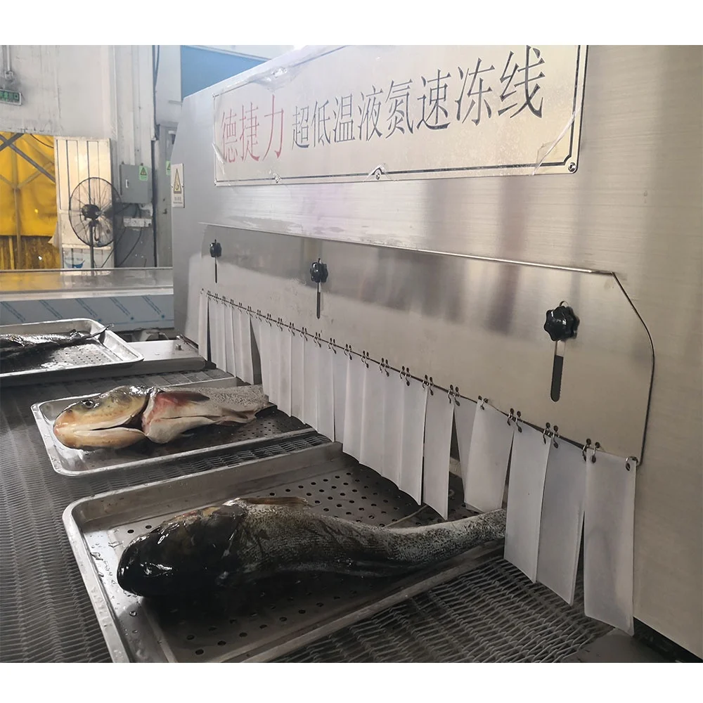 DJL liquid nitrogen tunnel freezer for bau bun Dumplings quick iqf tunnel freezer for meatball freeze