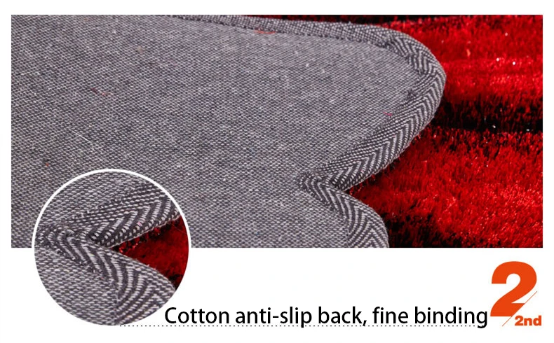 Polyester rose color round sunflower shaggy carpet