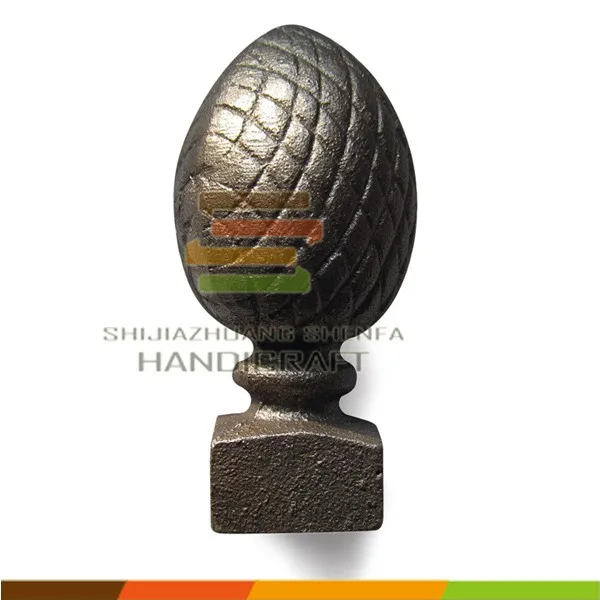 Pretty Elegant Black Metal Cast Iron Steel Ornament Stud Fence Gate Decor Caps Hot Sale American Design China Factory