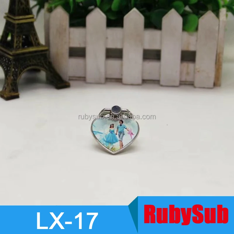 Heart Metal Sublimation Phone Ring Rotating Custom Ring Holder for Mobile Phone Finger Ring Holder Stand