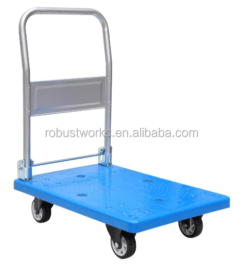 Specifications Standard Heavy Duty Plastic 4 Wheels Platform Cargo Hand Truck Trolley