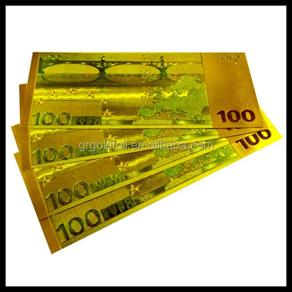 gold foil banknote euro banknote gold plated euro currency