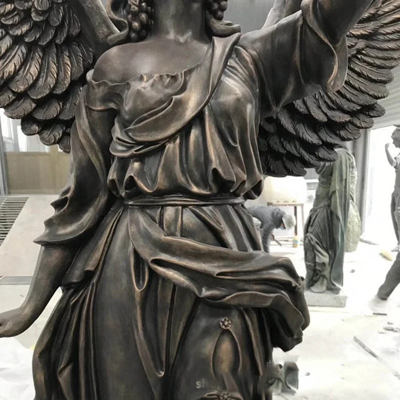 outdoor large fiberglass angel sculpture of the goddess  light
