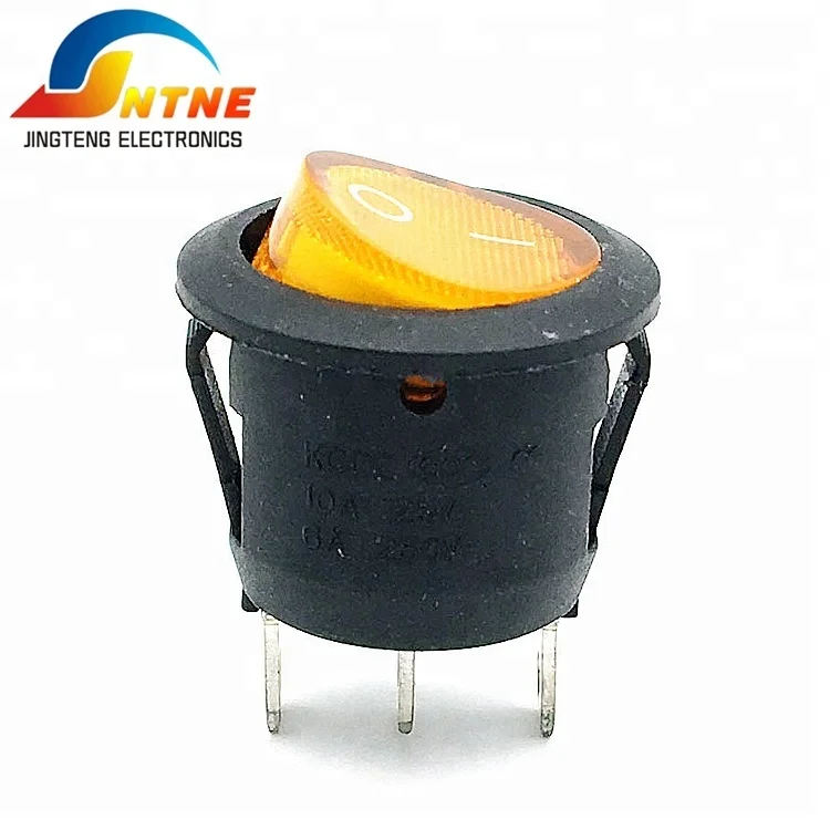 Waterproof Round Rocker Switch KCD2 with On-Off Lamp Illuminated Round Rocker Switch