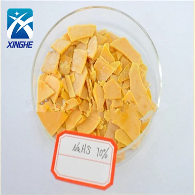 
NaHS 70% yellow flakes Sodium Hydrosulfide for leather flotation activator textile and dyestuff mining chemical 