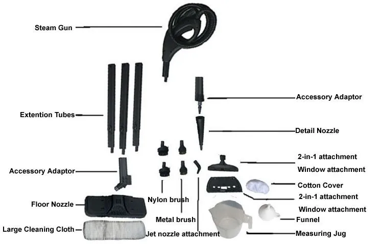 2018 Deep cleaning heavy duty multi-function easy home steam cleaner with18 accessories ideal for bbq grill,vehicles,kitchen