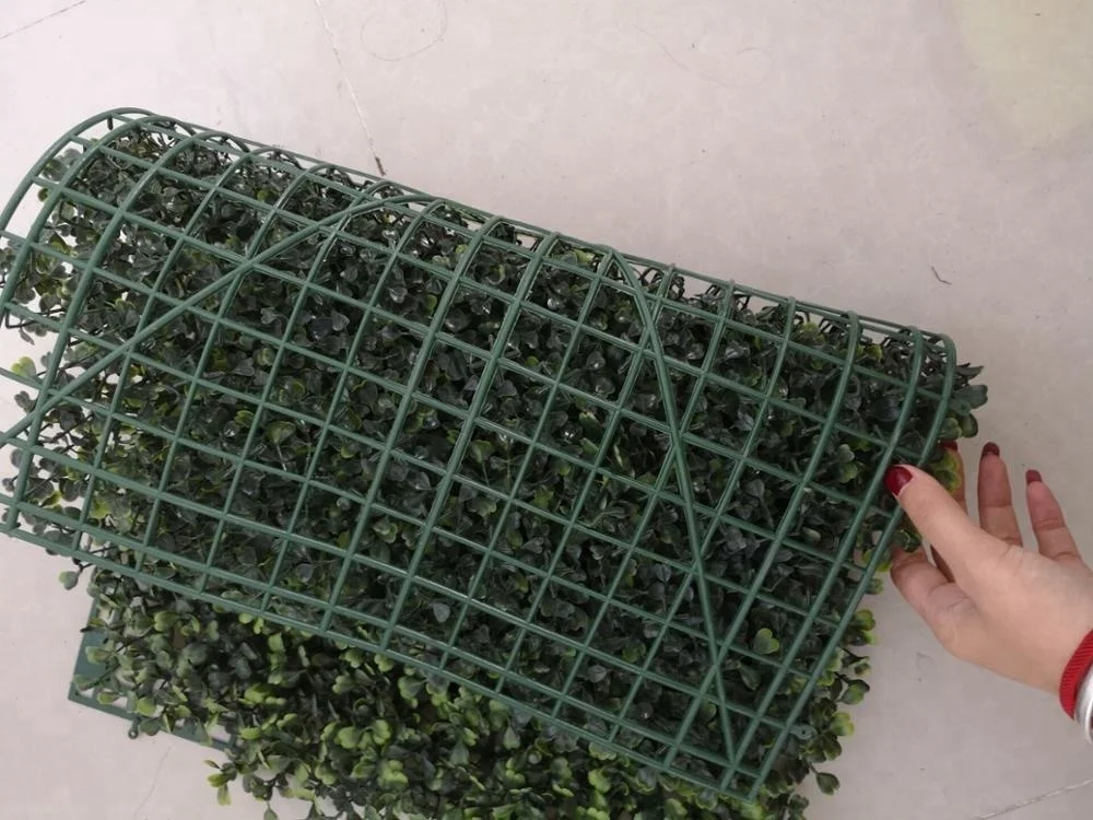 Artificial green boxwood plastic hedge fence use for hotel garden home