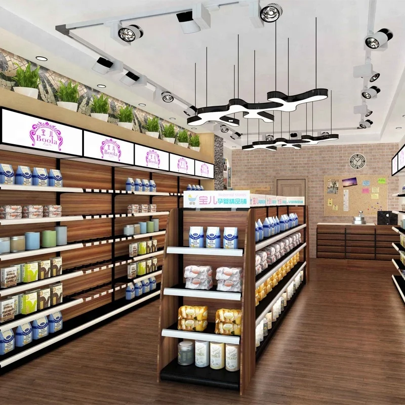 Supermarket Wooden Gondola Shelving & Shop Gondola rack