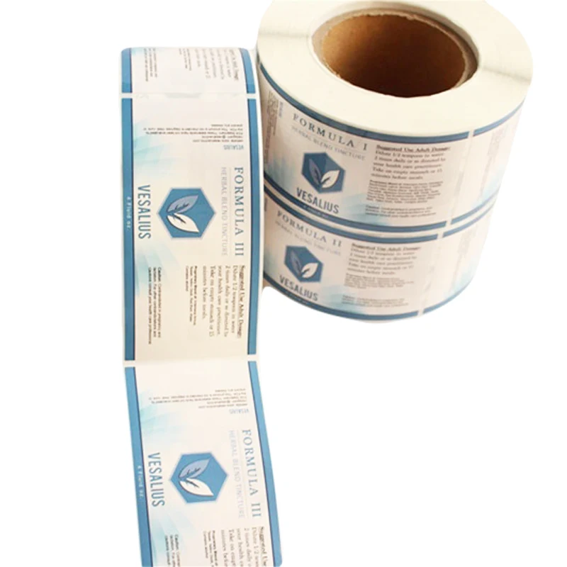  Индивидуальная самоклеящаяся бумажная рулонная наклейка легко снимается печать этикеток