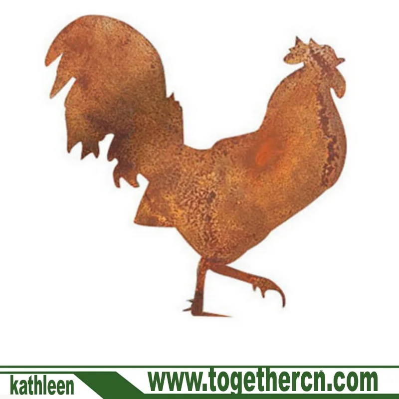 Garden Yard Wall Art Premium Rusty Metal French Country Rooster
