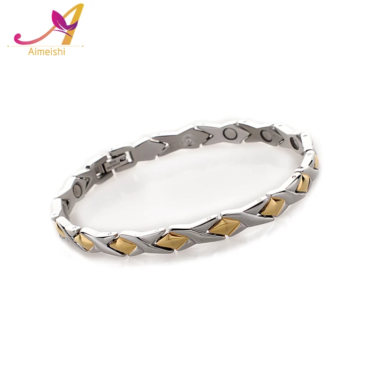 Japanese Pure Titanium 4 in 1 energy elements health care magnetic therapy women energy titanium bracelet