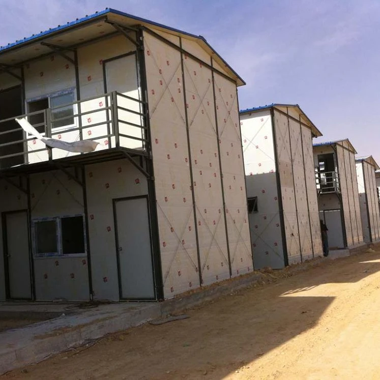 Modern double storey readymade house for two floor prefabricated temporary construction workers labour accommodation