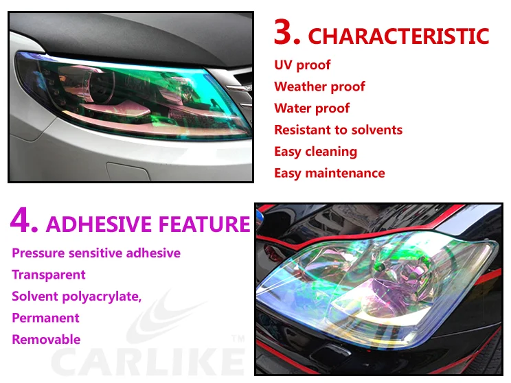 Cheap price red black green vinyl wrap car headlight tail light protection film