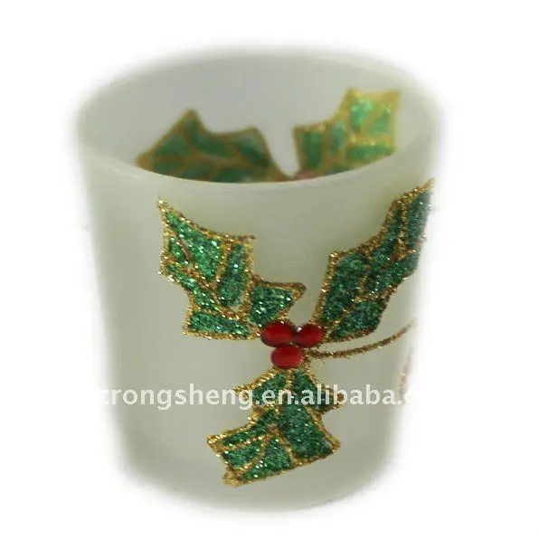 боярышник изобраёение на стекле держатель для свечи