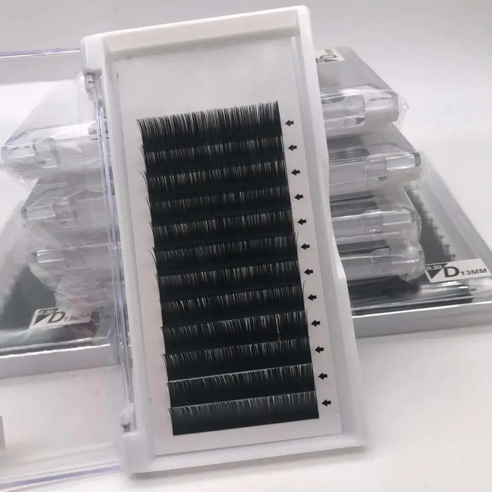 Korean PBT Fiber 0.20mm Private label Individual Lashes ellipse flat Eyelash Extensions